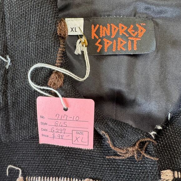 VTG Kindred Spirit Tassel Blazer Jacket XL Earth Tones Woven Fringe Boho NWT - Picture 2 of 6